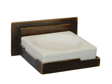 THERMAE - Wall-mounted bronze and ceramic soap dish _ Fama International